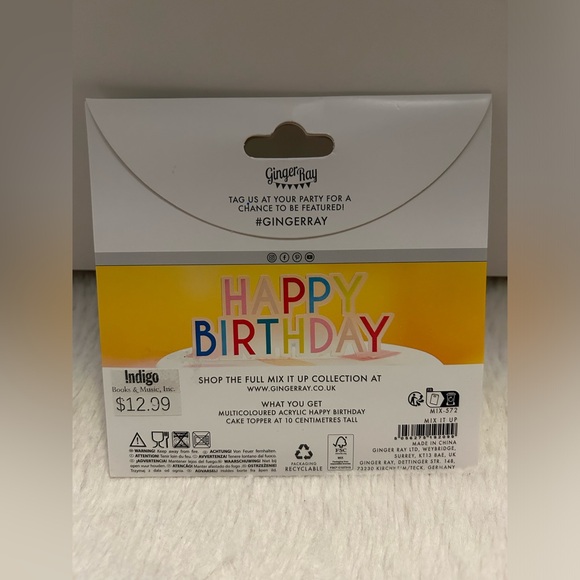 Happy Birthday cake topper - Picture 2 of 2